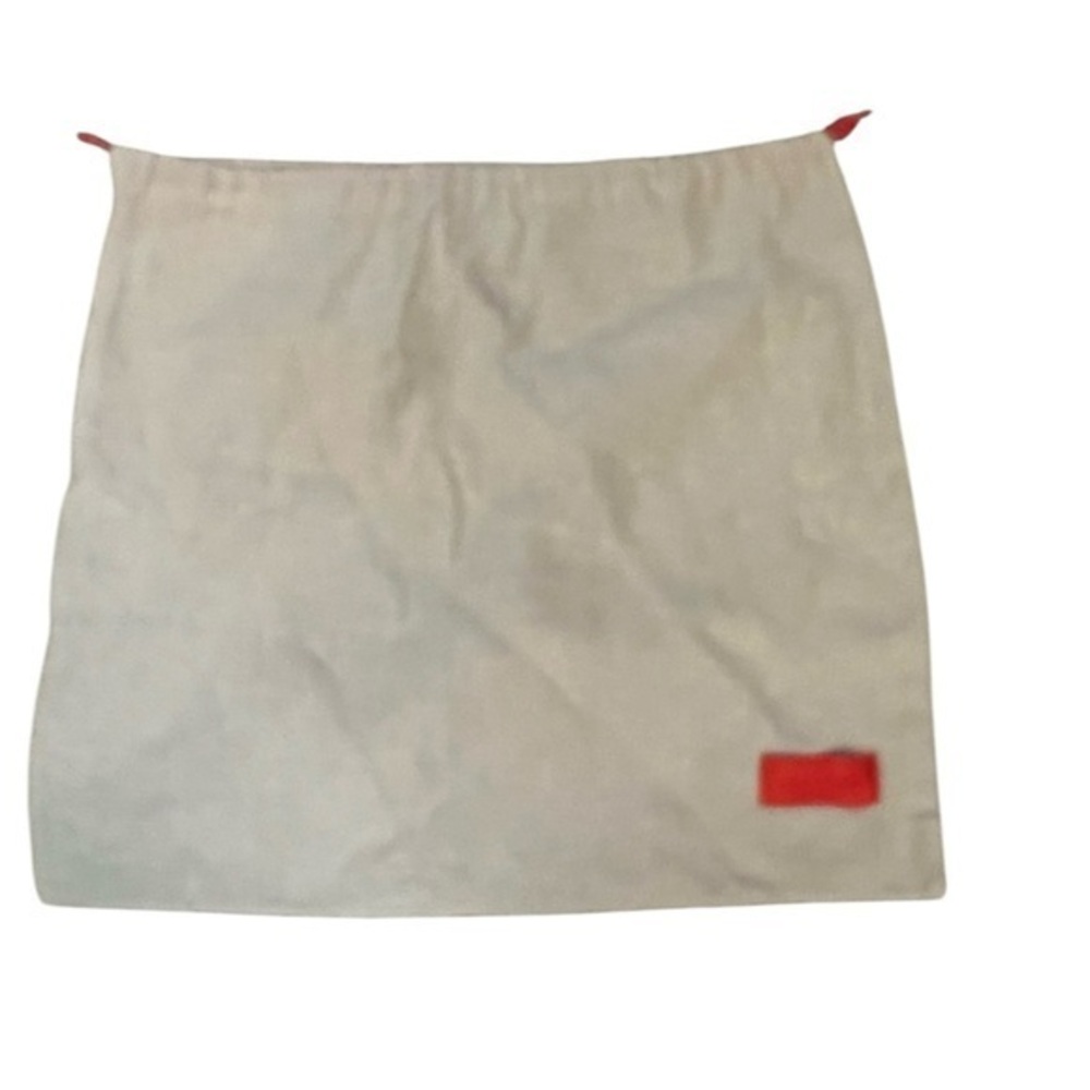 Valentino Garavani Cotton Muslin Drawstring Dust Bag, Natural/Red, 15x17”